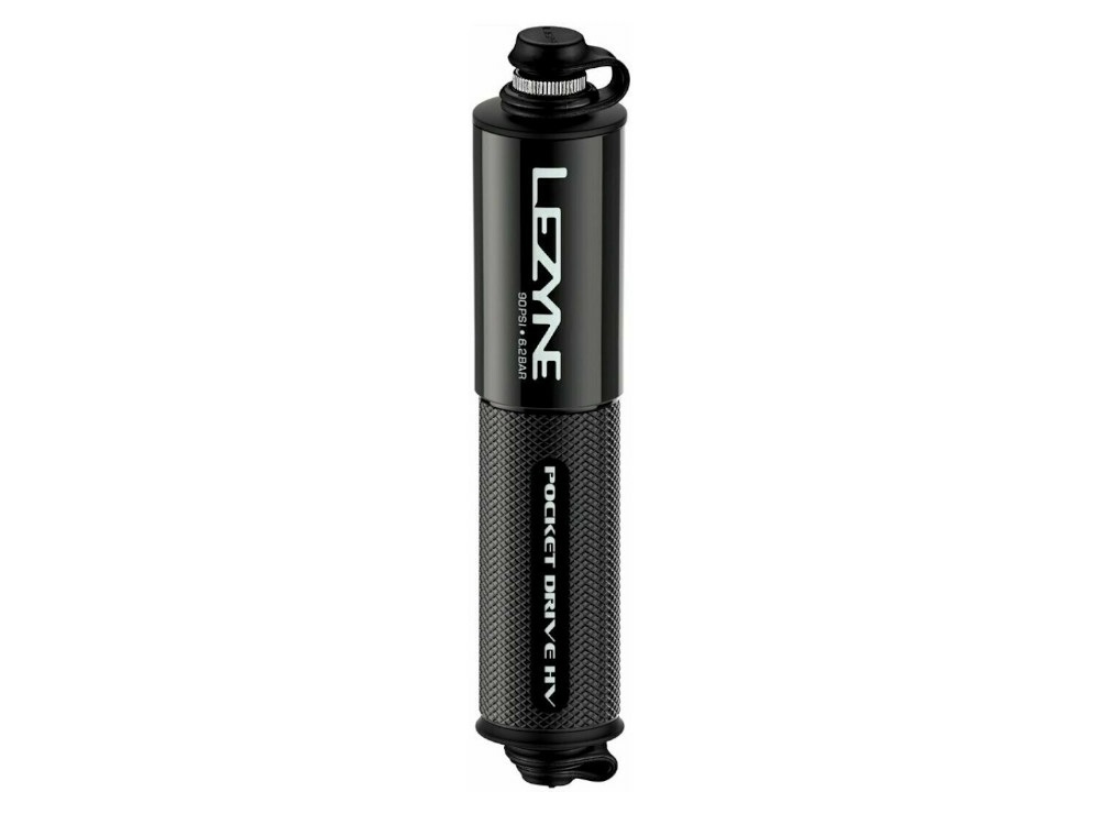Lezyne Minipumpe CNC Pocket Drive - HV;schwarz-glänzend;90PSI, 14,0cm