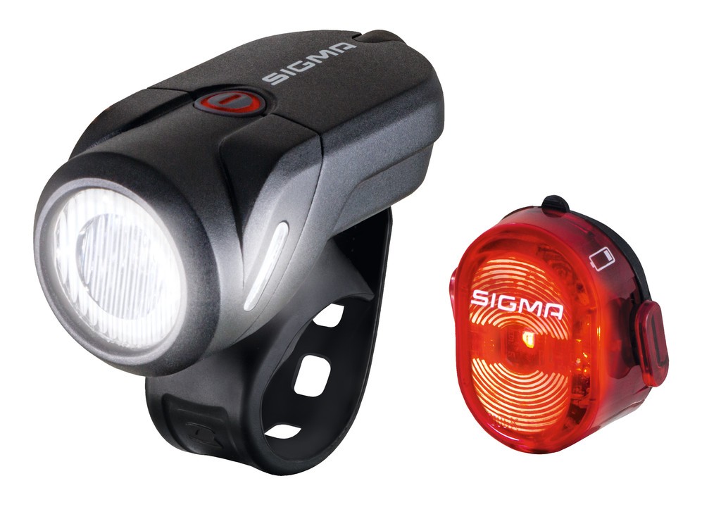 Sigma Sport, Beleuchtung, Lichtset vorne + - hinten, AURA 35 + NUGGET II, inkl. Micro-USB Kabel